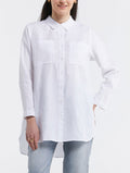 Linen Boyfriend Long-Sleeve Shirt