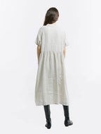 100% Linen Buttoned Front Midi Dress