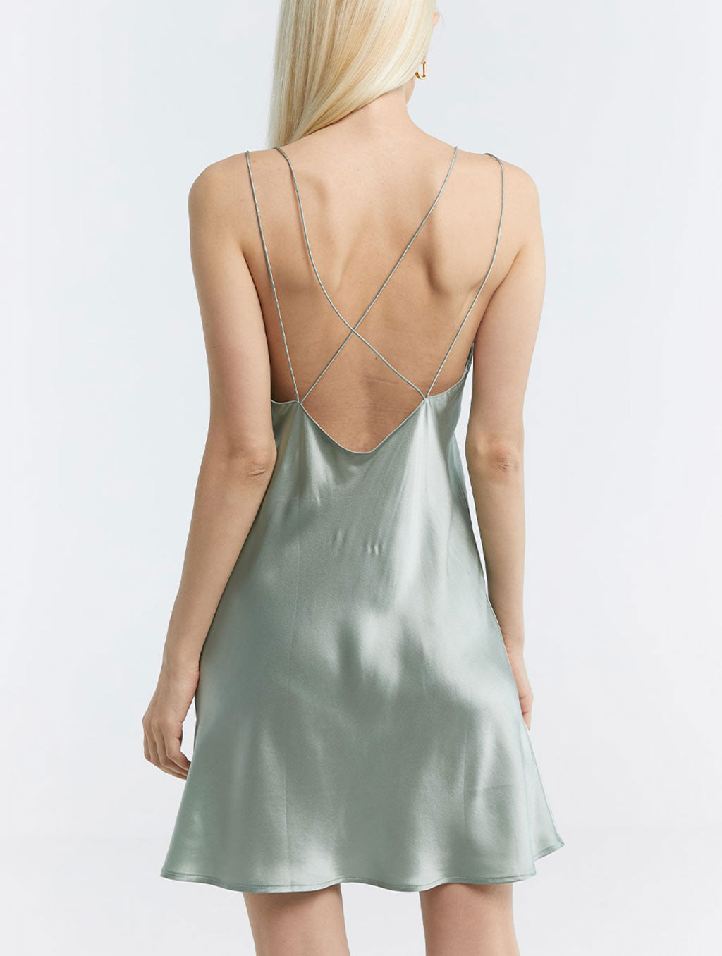 Cross Back Silk Slip Dress