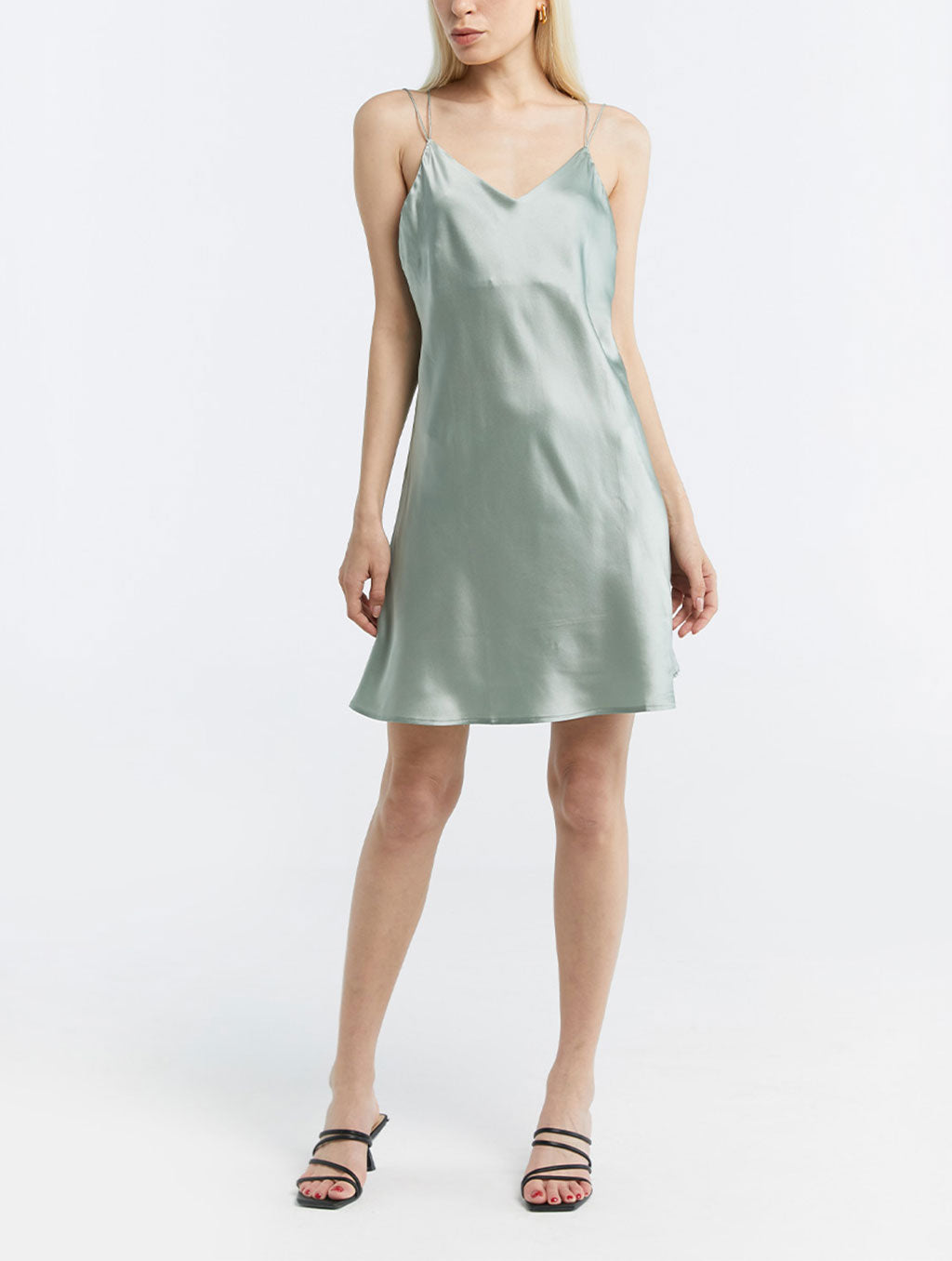 Cross Back Silk Slip Dress