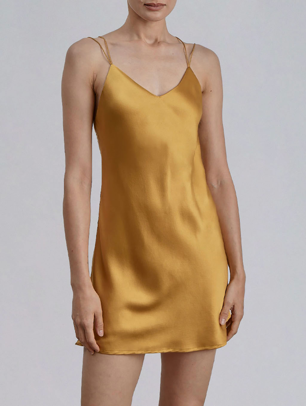 Cross Back Silk Slip Dress