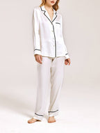 Classic Trimmed Silk Pajama Set