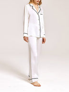 Classic Trimmed Silk Pajama Set