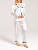 Classic Trimmed Silk Pajama Set