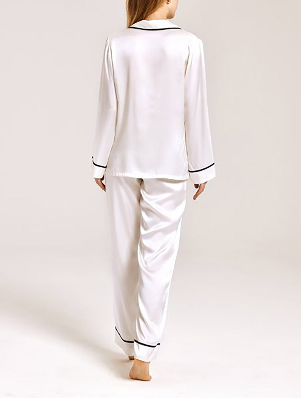 Classic Trimmed Silk Pajama Set